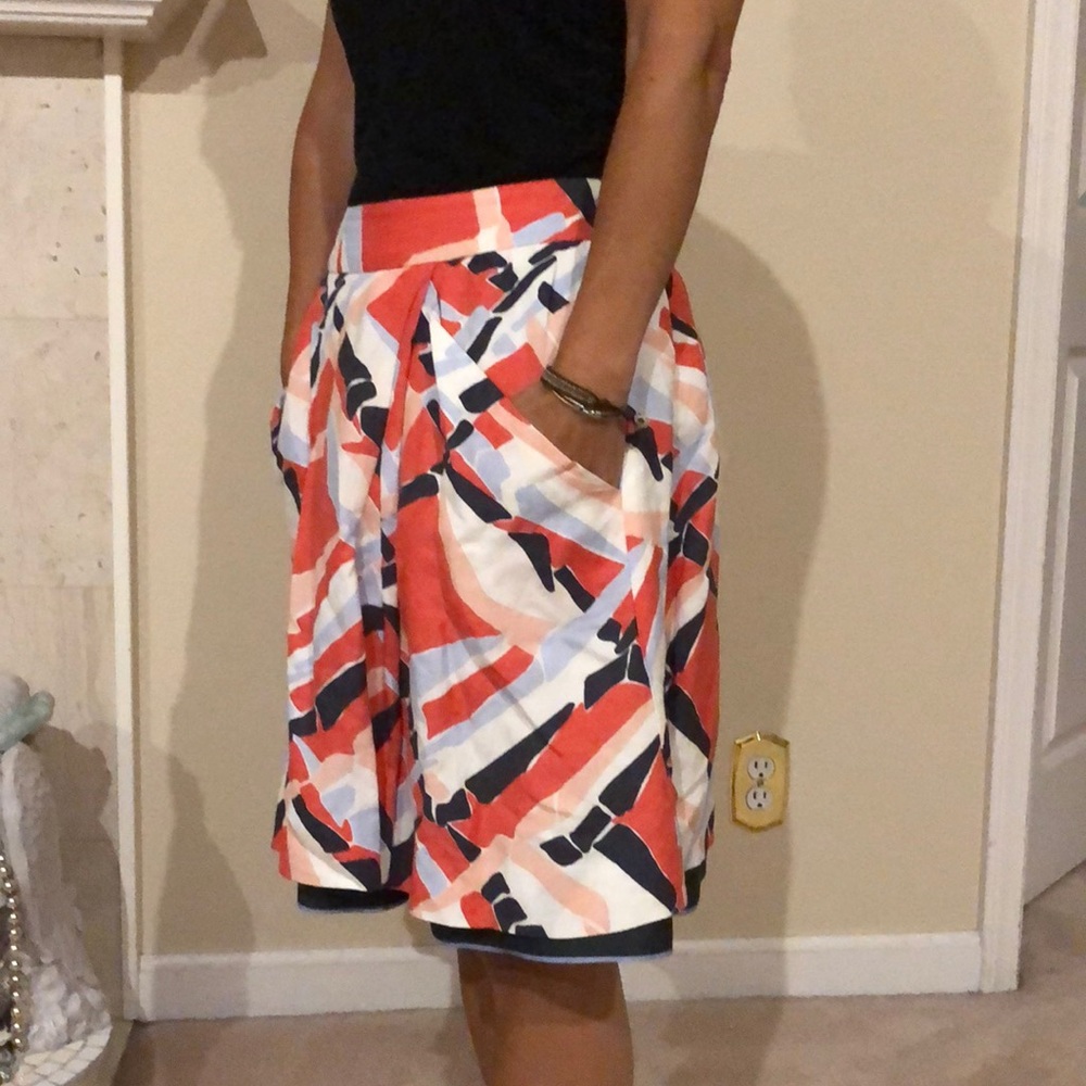 Odille Anthropologie Patterned Skirt w/Pockets